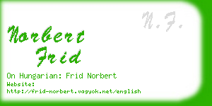 norbert frid business card